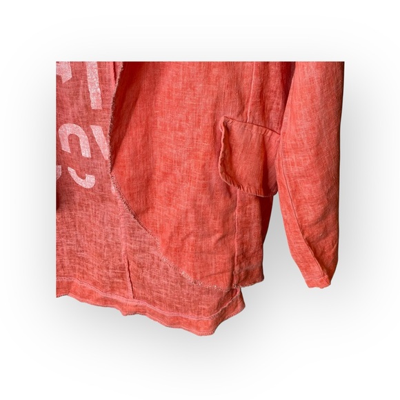 Made in Italy ❤︎︎ Trendy Graffiti Print Waterfall Jacket ❤︎︎ Red Orange S M L - Picture 9 of 16